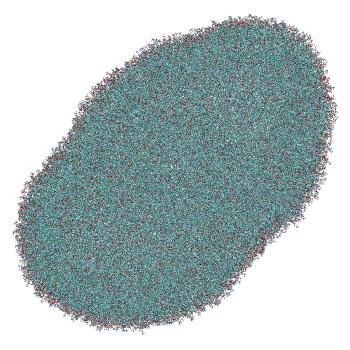 Structure preview of Umbrella sampling window 3.4 of siRNA translocation through the LNP-endosome stalk
