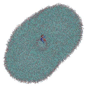 Structure preview of LNP-endosome siRNA translocation: umbrella sampling with constant-pH MD, window 10.7 nm