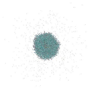 Structure preview of Small siRNA-loaded LNP, constant pH MD at pH 7 (with solvent)
