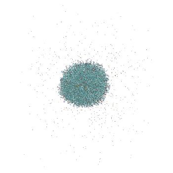 Structure preview of Small siRNA-loaded LNP, constant pH MD at pH 8 (with solvent)