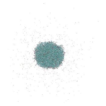 Structure preview of Small siRNA-loaded LNP, constant pH MD at pH 14 (with solvent)